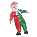 Inflatable Santa Claus costume with red polka dots and green snowflake patterns for Christmas - Red and Green Santa Claus / One Size