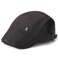 Retro black ivy cap featuring skull rivet decoration and sports dream embroidery - Adjustable / Gray