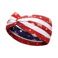 Knotted yoga headband featuring American flag stars and stripes pattern in red and blue - 8# (Gold Stars Red White Stripes)