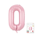 40 inch pastel pink number 0 foil balloon with retail paper card packaging - 40-inch Pearlescent Powder With Paper Card
