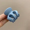 Elegant light blue matte hair claw clip for thick hair styling in South Korean style - Small Pumpkin Blue-3cm