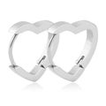 Orecchini a cuore minimalisti in acciaio inossidabile argento finitura lucida - Colore Acciaio Cuore