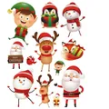 Christmas window decals with Santa Claus, snowmen, and reindeers for festive decoration - F3-Christmas Forest Animals