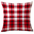 Classic red and black buffalo plaid Christmas decorative square throw pillow cover - Red White Black Large Plaid (CDR354-8) / 45x45cm Single-sided No Insert