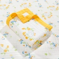 Soft six-layer cotton gauze baby towel with yellow duck print and colorful piping - 6-Layer Wide Edge 110*110cm / Music Duck