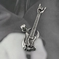 Silver skull gesture guitar pendant in hip hop style for titanium steel necklace - Style C Rock Gesture Guitar (Pendant Only)