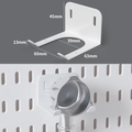 White L-shaped metal hook for pegboard storage with exact dimensions for coffee tools - Large Coffee Portafilter Holder - White