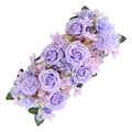 Wedding silk flower row decoration in purple roses and hydrangeas for archways - Purple