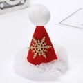 Serre-tête mini chapeau de Noël en feutre rouge avec flocon doré et bordure en tulle - Style Flocon de Neige Jupe en Maille