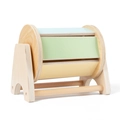 Pastel wooden spinning drum Montessori toy for infants sensory and motor skills - Macaron Spinning Drum