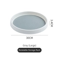 Large grey rotating kitchen organizer tray with non-slip surface 30cm diameter - Large / Gray