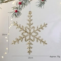 Fiocco di neve natalizio in acrilico trasparente con glitter dorati da 20cm - Fiocco di Neve Dorato con Glitter da 20CM