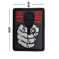 Taktischer HEY GUY Patch mit Pistolen-Grafik in Schwarz-Grau, Größe 8x6cm gestickt - Hey Guy Waffe (Schwarz)