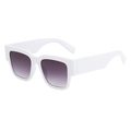 Rectangle sunglasses with white frames and purple gradient lenses in a modern style - White Frame Gray Lens