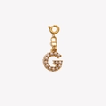 18K gold plated letter G pendant with inlaid white pearls and spring ring clasp - Letter G