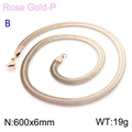 Minimalist 6mm rose gold titanium flat snake chain necklace with lobster clasp, 600mm length - 6mm Rose Gold 60cm