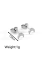 Sleek crescent moon stud earrings in silver finish made of high quality stainless steel - Moon Stud Earrings Steel (MS-232B)