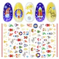 Christmas theme nail stickers F617 with Santa Claus, snowmen and reindeer patterns - F617 (Christmas Bare Sheet)