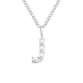 Elegante collana in acciaio inossidabile con ciondolo lettera J e perle da donna - J-Argento