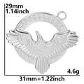 Colgante pájaro celta de acero inoxidable plateado, diámetro 29mm y peso 4,6g - Plateado (Colgante)