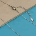 Silver stainless steel curb chain necklace with secure lobster clasp and extension link - 1.1mm Round Cable Chain / 40+5CM Extension Chain / Steel