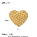 Detail of 50mm gold plated stainless steel heart pendant with hammered texture finish - Gold Large Textured Heart (DFC121G)
