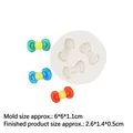 White round silicone mold with three bow shaped cavities for DIY cake fondant and crafts - Style 1# (15-90) / Gray