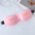 Pink 3D sleep mask with golden eyelash pattern and soft elastic strap for travel - Gold Stamping Eyelash Style / Pink