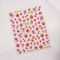 Stickers ongles 3D fraise en relief et décalcomanies cœur pour papeterie enfant M-1067 - Style Fraise Gaufré (M-1067)