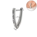 Silver V-shaped stainless steel ear cuff with hollow design and 5mm inner diameter - NO 17 - V-shaped Hollow