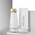 Miniparaguas de cápsula blanco polar de 5 pliegues con funda a juego y UPF 50+ - Blanco Roto