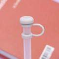 Gray silicone straw cover cap for 10mm drinking straws with a handy hanging ring loop - 10mm Straw Cap (Without Straw) / Grey Mushroom