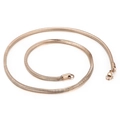 Rose gold stainless steel square snake chain necklace with lobster clasp in spiral layout - Rose Gold (KN203642-Z)