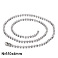 Collana a catena a sfere in acciaio al titanio argento 650x4mm con chiusura a cilindro - 4.0mmx650mm(KN93487-Z)