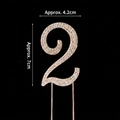 Rose gold number 2 cake topper with sparkling rhinestones and metal prongs - Iron Art Gold Rhinestone Number 2