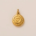 18K gold plated stainless steel heart pendant with engraved patterns on a beige background - Gold Round Multi-Heart Pendant