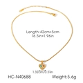 Detalle de collar con colgante de corazón en oro de 18k con medidas y peso total - Estilo de Piedra Preciosa de Color Corazón (HC-N40688)