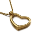 Elegante goldene Herzanhänger-Halskette mit gedrehter Seilkette aus Edelstahl-Design - Gold (Ohne Kette) (KP80860-Z)