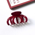 Glossy deep red shark hair claw clip in a minimalist vintage style with secure grip - 15# Keel Style 10.5cm