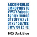 Close-up of dark blue alphanumeric stickers featuring letters, numbers and symbols - Dark Blue