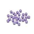 Bunch of shiny purple acrylic round beads with holes for DIY jewelry making and crafts - Purple