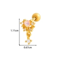 Gold stainless steel heart opal stud earring with zircon crown detail and screw back - Crown Heart Pendant Style (921-11# Gold)