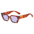 Retro Schildpatt-Sonnenbrille mit lila Gläsern und modischem dickem Rahmen-Design - Schildpatt Lila