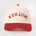 Vintage-Baseballkappe in Elfenbein und Rot mit invertierter MOTHER-Stickerei für Damen - Einheitsgröße / Off-White Geteiltes Rot