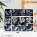 12-pack navy blue silk texture Christmas balls with sparkling sequins in 24x18x6cm box - 12 Pcs/Set / Navy Blue