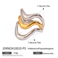 Three-layer stacked wave ring in gold and silver finish made of hypoallergenic steel - Gold & Silver Wave Overlap