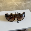 Tortoiseshell cat-eye sunglasses with unique jagged top edge and dark brown lenses - 26# Spike Headband Sunglasses - Tortoiseshell