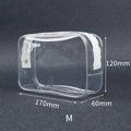 Medium size transparent PVC waterproof makeup bag with dimensions 170x120x60mm - 17*6*12cm / Clear