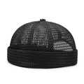 Cappello docker regolabile in rete nera traspirante con bordo arrotolato e stile hip-hop - Regolabile / Nero
