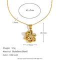 Simple Flower Pendant Necklace - Gold Color